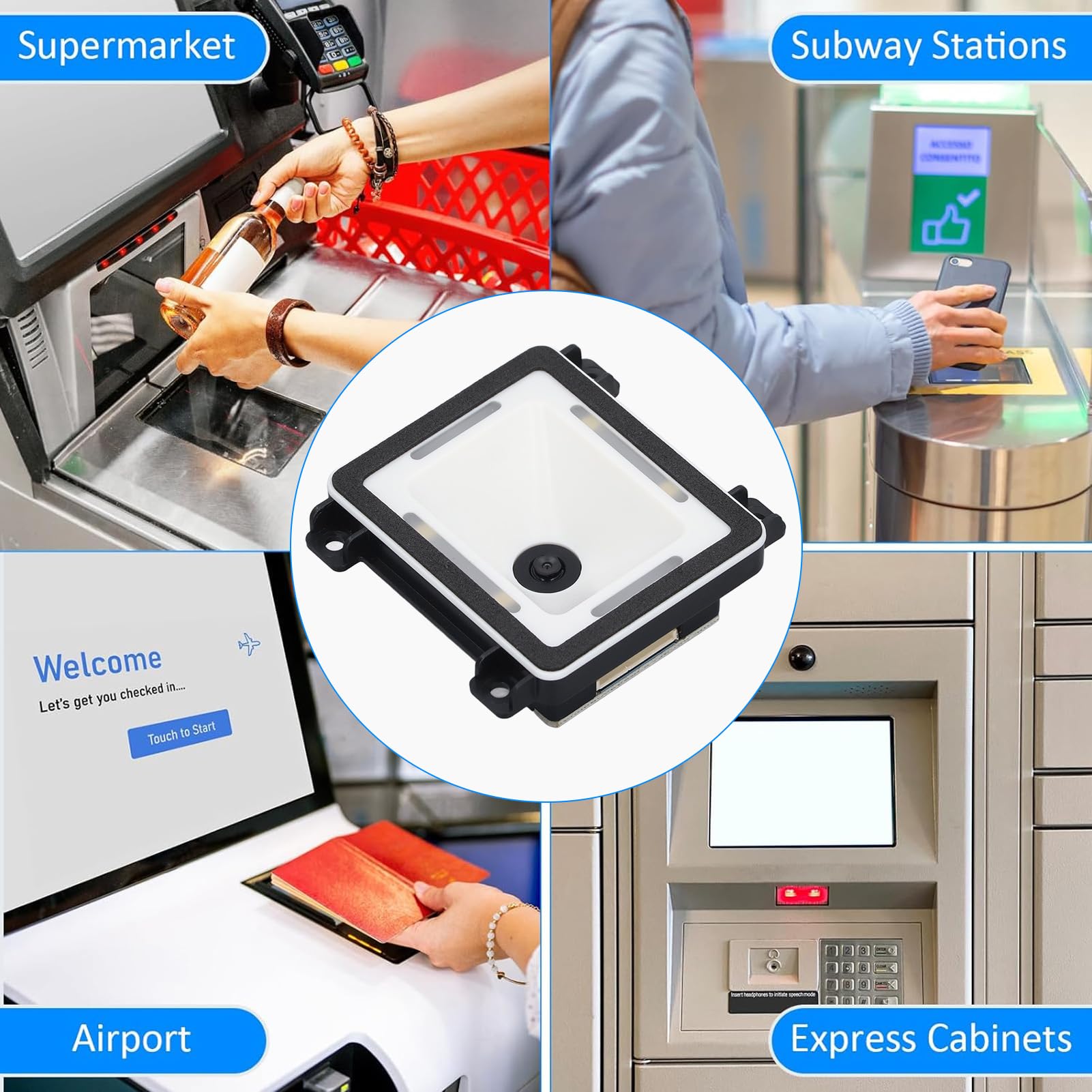 Scanner de Codes-Barres, Scanner de Codes-Barres 2D, Interface USB, Détection Automatique, Module de Numérisation de Codes QR 1D, 2D, Lecteur de Codes-Barres intégré, Scanner de