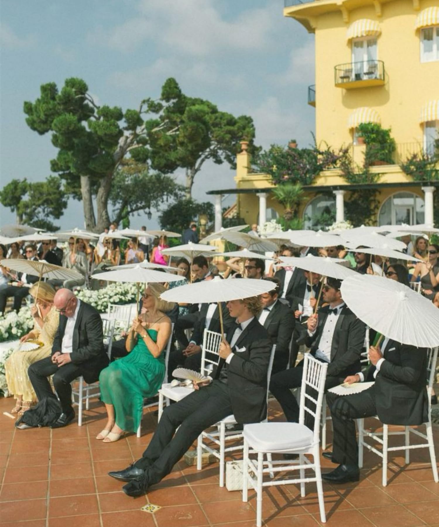 10 ombrelli di carta per matrimoni, ombrelli di carta, ombrelli fai da te, ombrelli di carta bianca, accessori per matrimoni (83 cm)