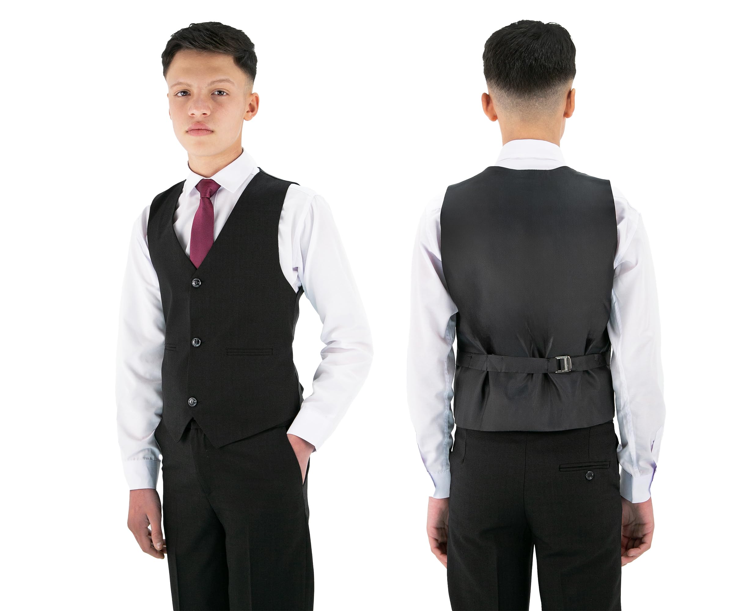 Chłopięcy teksturowany 8-częściowy strój formalny – zestaw slim fit dla Pageboy, na ślub, komunię, wiek 1-16 lat