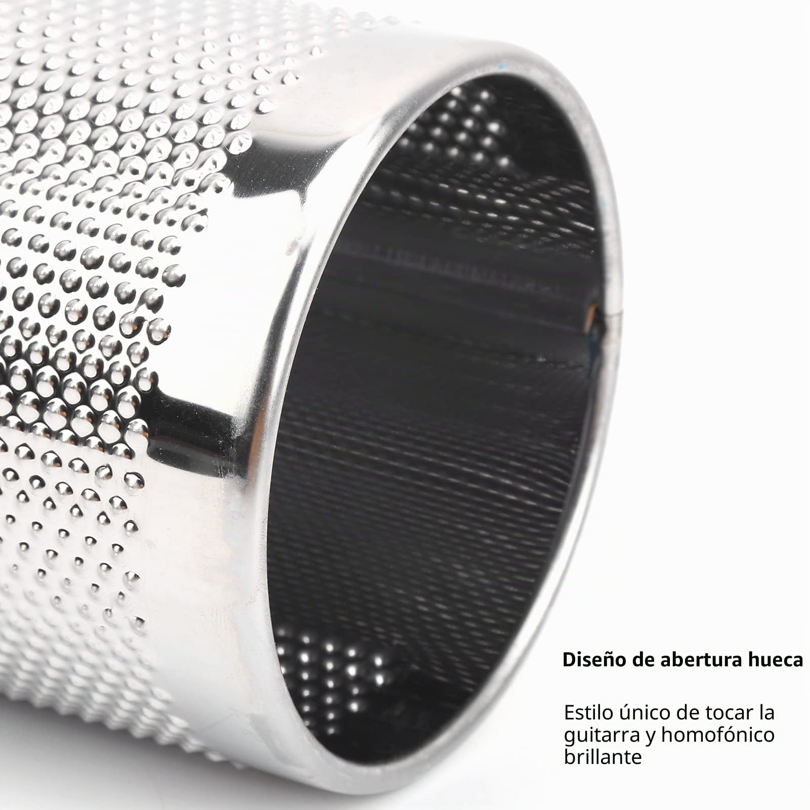 Guiro Shaker Instrumento de Percusión de Aluminio para Educación Musical Sonido Único para Fiestas y Actuaciones con Raspador Incluido