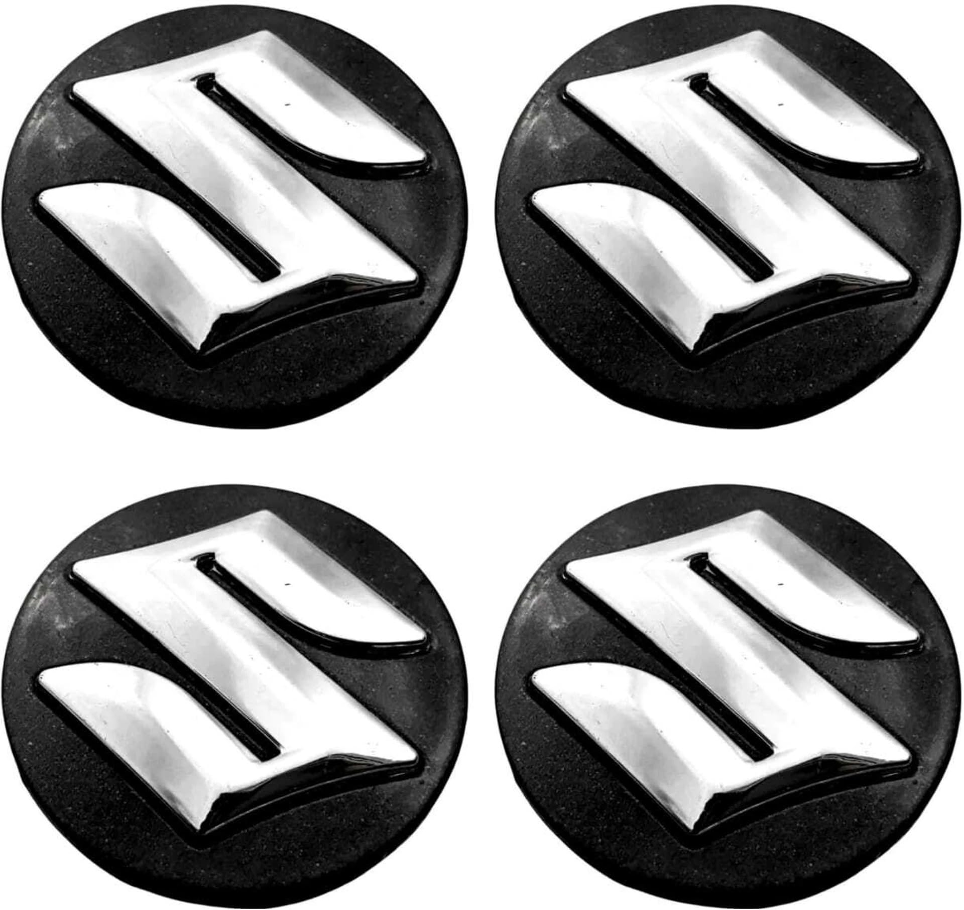 Suzuki Alloy Wheel Centre Caps | Chrome Plated, Silver, 1 Set of 4 Pcs, Press Fitting, Unbreakable Car Rim Covers, Stylish & Durable, Suitable for Maruti Suzuki Most of The Models (Black)-image-26