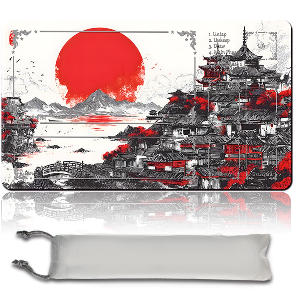 MTG Premium XXL Gaming Mat (60 x 35 cm) - High-Resolution Fantasy Design - Non-Slip Rubber Mat for TCG/CCG/MTG (with Zone, mtg50-7)