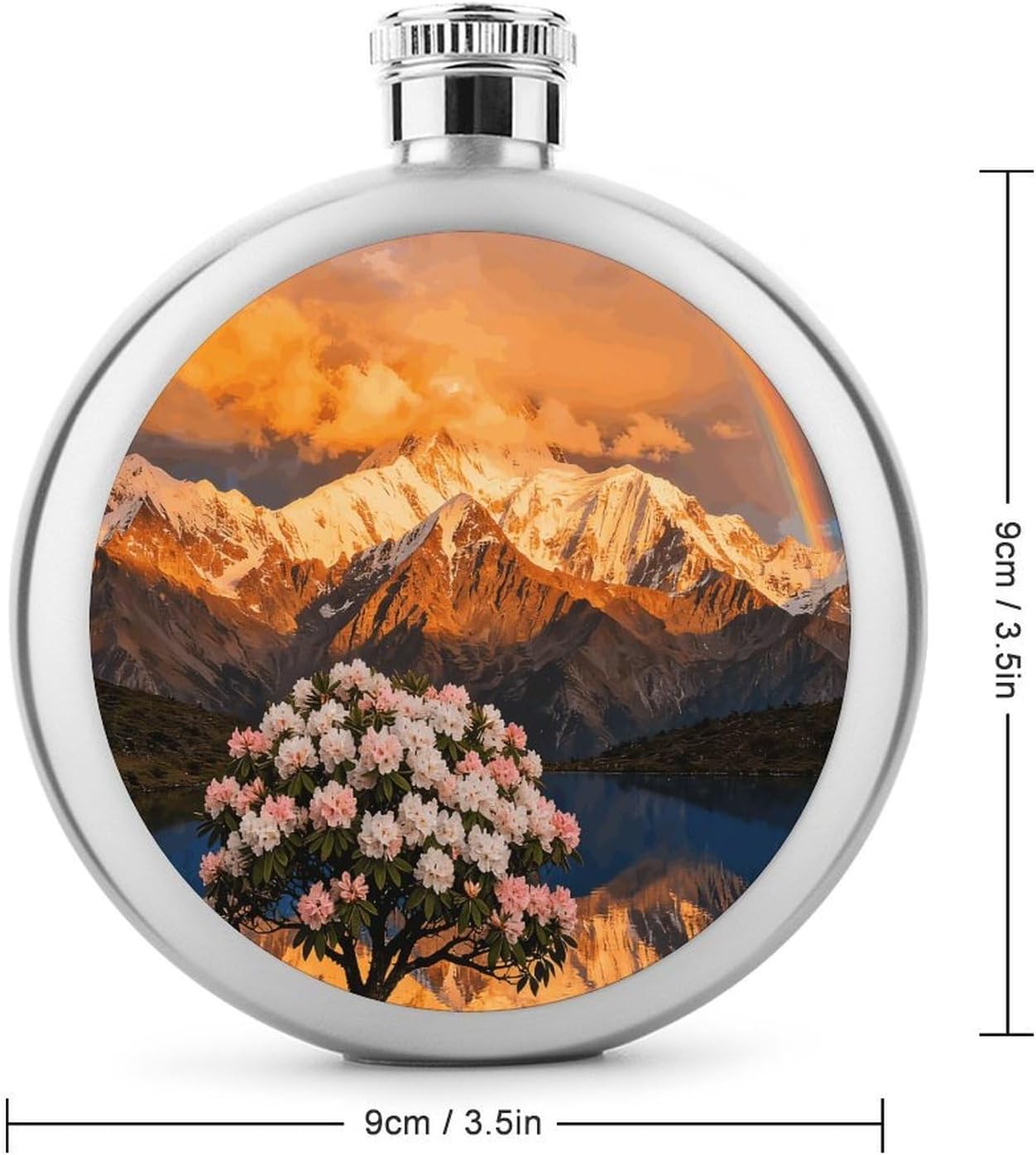 Snow-Capped Mountains And Lakes Stainless Steel Flagon to 5 Oz with Screw Cap,Hip Flask for Men–Whiskey & Liquor Pocket Flask,Alcohol Flagon for Camping Drink Sports Outdoor Wine Bottle