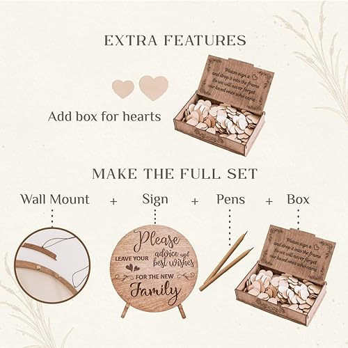 Miniatura 5 de Libro de invitados personalizado para boda, buzón de madera rústico con forma de corazón, decoración alternativa para boda, ideas para boda, libro