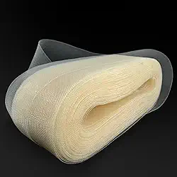 TopTrimming Trança de crina de cavalo rígida de 5 cm (marfim) barbatanas de poliéster para costurar vestidos de noiva, vestidos de dança e acessórios