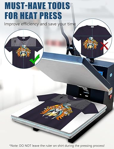 Miniatura 10 de Guía de regla de camiseta para alineación de vinilo  Reglas de camisetas para centrar diseños de gráficos de colocación, herramienta de regla de