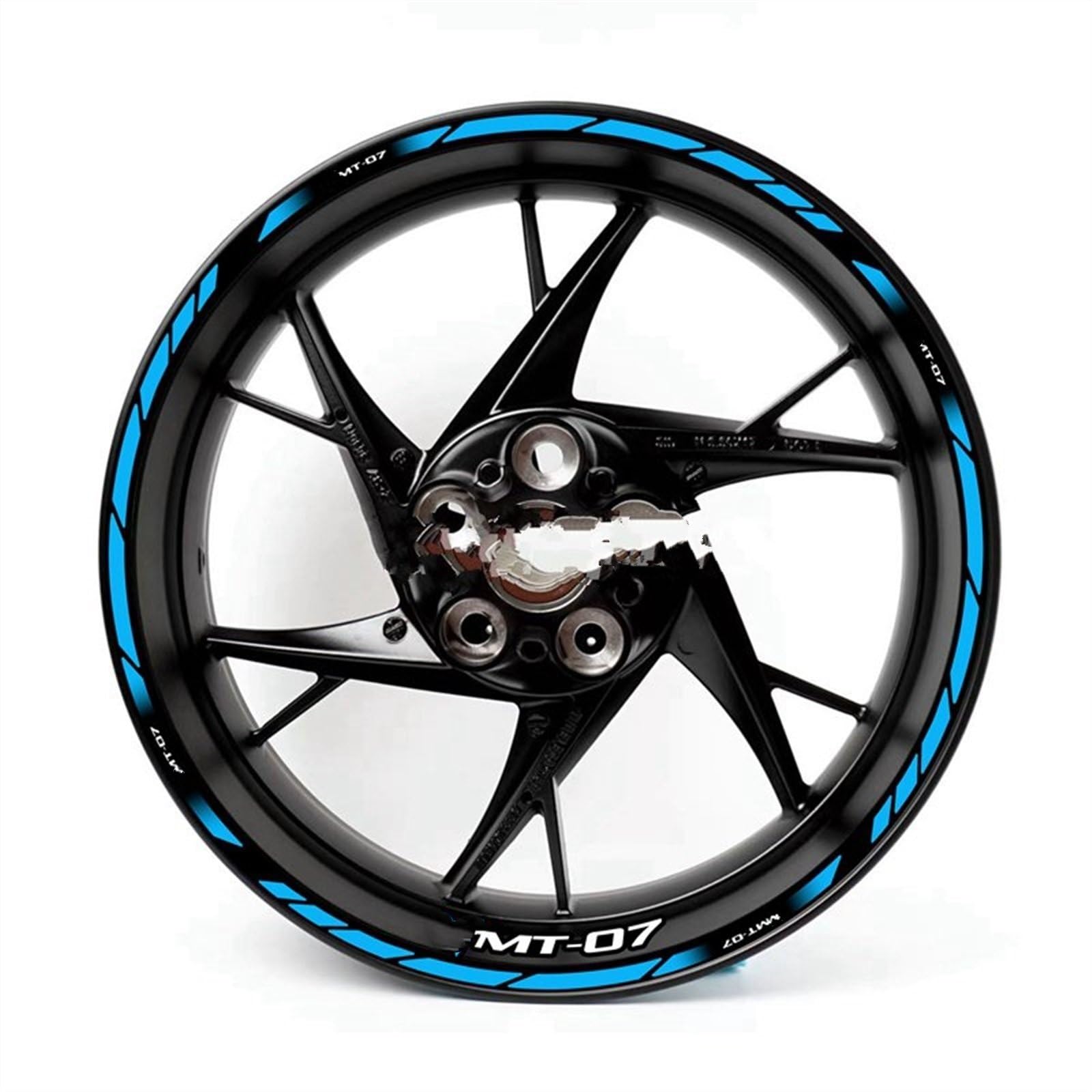 Reflective Motorcycle Wheel Stickers Rim Decal MT07 Set for Yamaha MT 07 2020 2021(Color9)