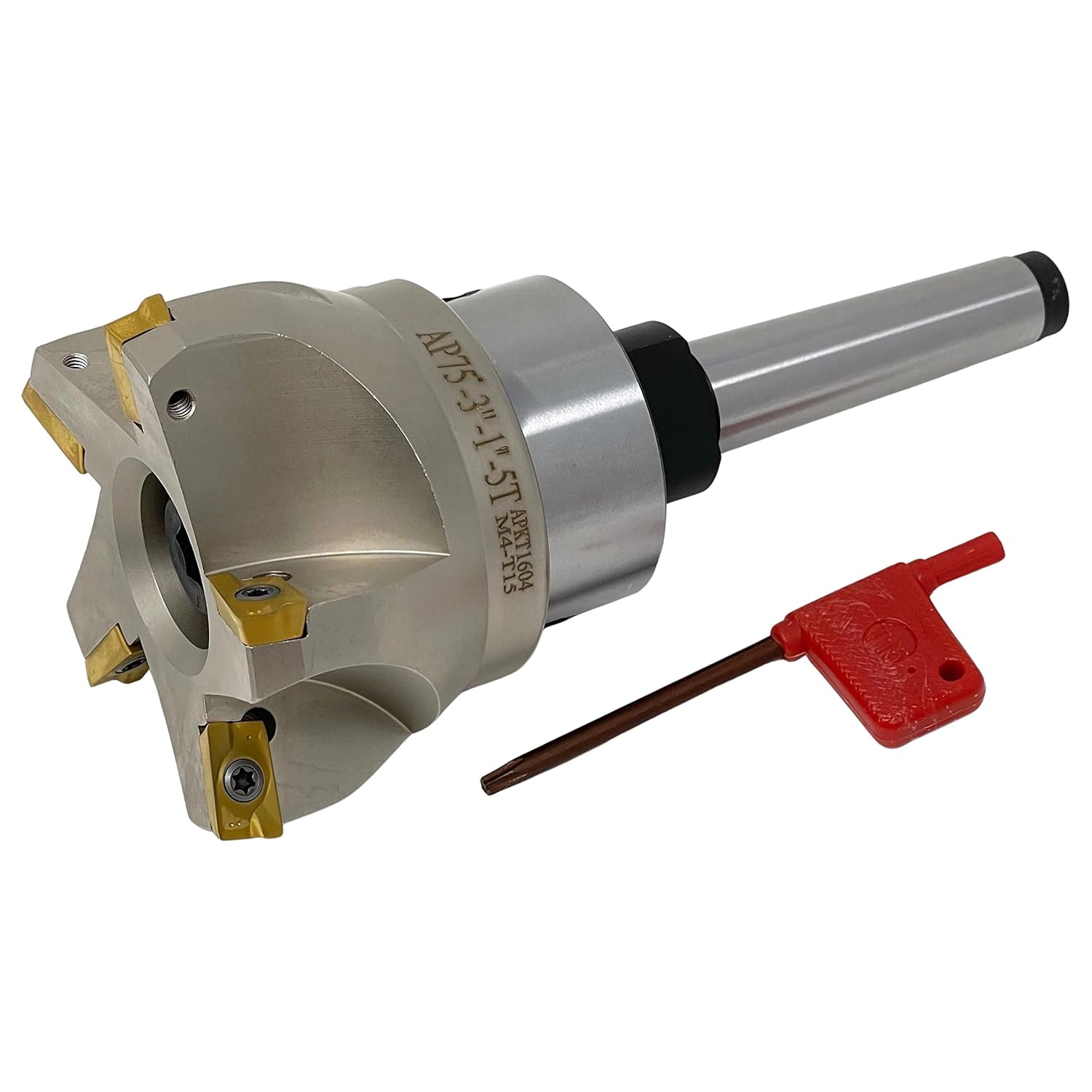 CME 3" 75° Indexable Face Mill w/ MT2 Arbor, APKT1604 Inserts Included, 5 Flutes