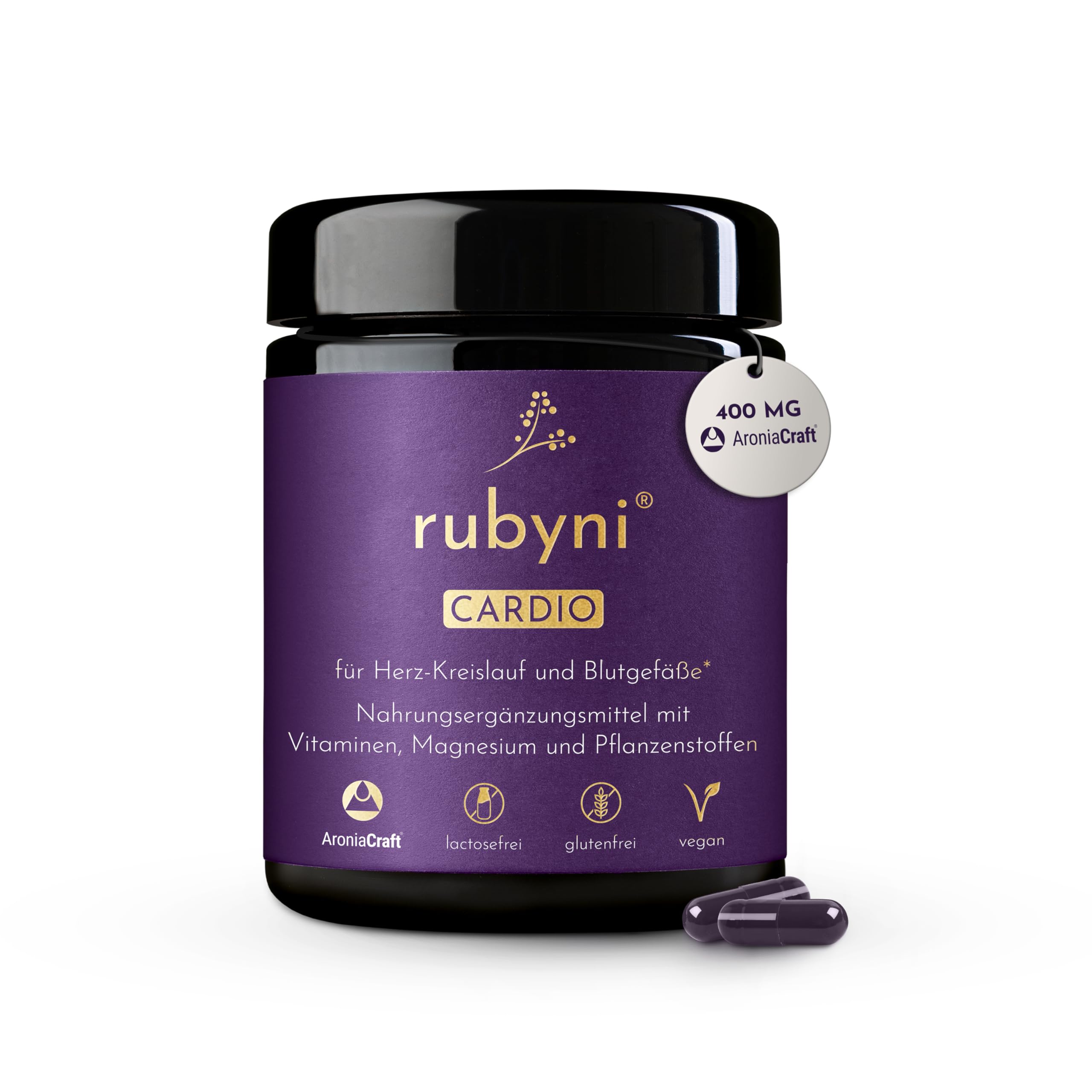 CARDIO für Herz-Kreislauf & Blutgefäße - 140 Kapseln | 100 % vegan - Vitamin B1 trägt zu einer normalen Herzfunktion bei - Mit Coenzym Q10, Traubenkern- & Aroniaextrakt
