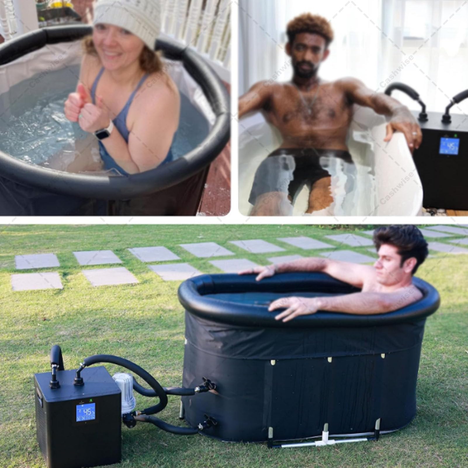 Enfriador de baño de Hielo para bañeras de inmersión fría, enfriamiento rápido, recuperación Muscular definitivo, con Manguera aislada, 2 Bombas y Filtro PP de 3 micrones