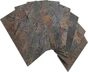 AULIGET 100 Piece Rust Slate Peel and Stick Backsplash Wall Tiles, 3