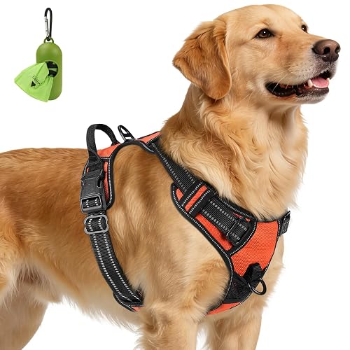 Joytale Arnes Perro Grande,Chaleco Reflectante Suave Transpirable para Perro,Arnés con Doble Anilla,Arnés…