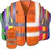 Custom Safety Vest for Men with Logo Pockets High Visibility Personalized Reflective Vests Women Construction Workwear