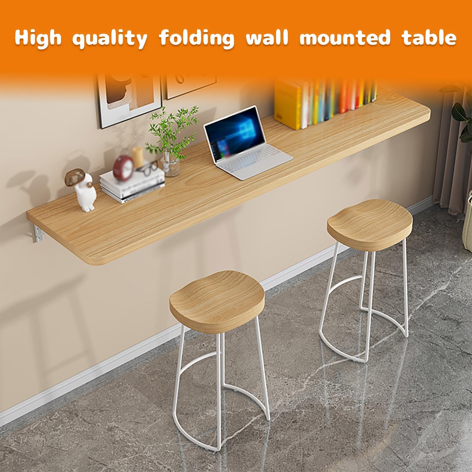 Klapptisch Wand Wandklapptisch Massivholzmaterial Esstisch KüChentisch FüR Die Wand Bartisch Stehtisch Wandtisch Tisch Klappbar Zur Wandmontage Platz Sparen (80x40cm)