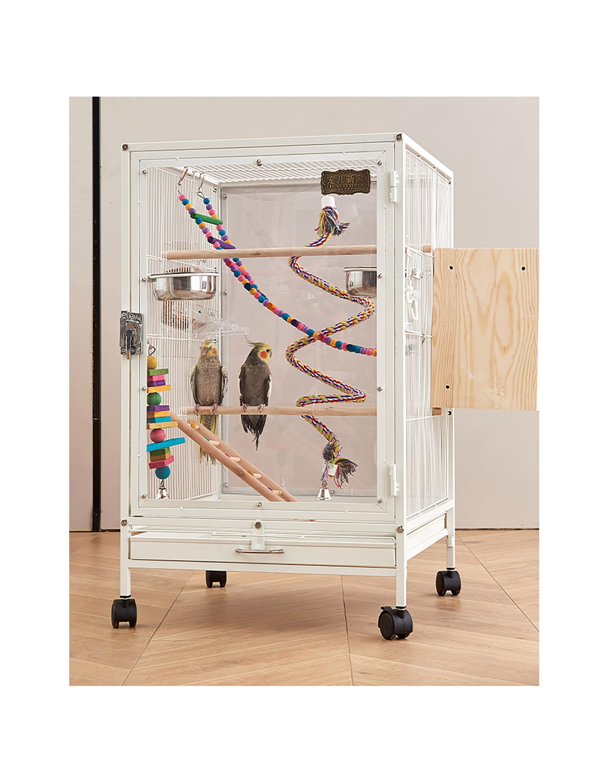 白い2段式鳥かご　インコ ケージ 中古 オカメインコ アクリルケージ 白い2段式鳥かごインコ ケージ 中古 オカメインコ アクリルケージ