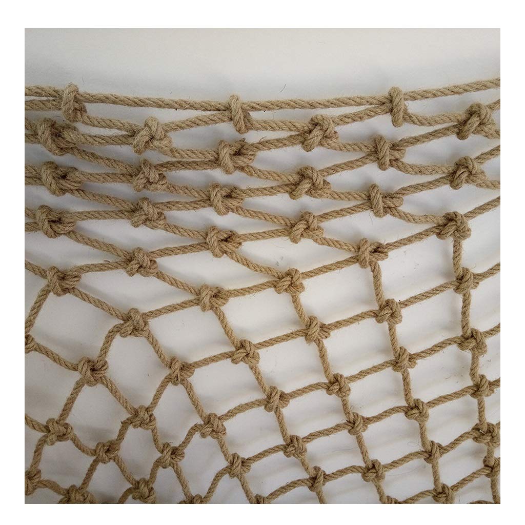 GTHTUHFD Hemp Rope Net Children Swing Climbing Safety Net Balcony Railing Protective Net Garden Netting Automotive Cargo Nets Outdoor Hammock Playground Bird Nets Dia 8Mm,5X5m(16.4X16.4ft)
