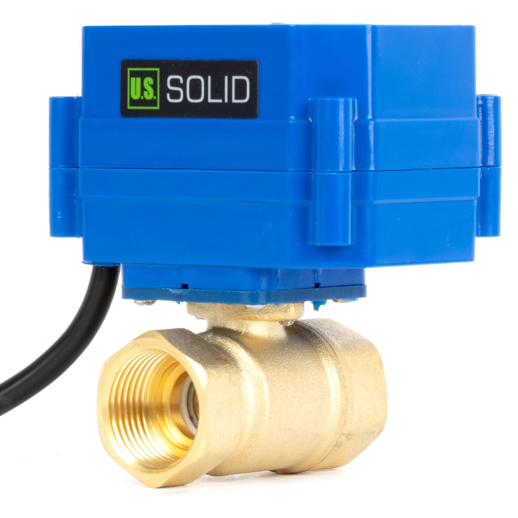 U.S. Solid Zmotoryzowany zawór kulowy 3/4" z wtyczką 220 V AC DN20, 2-drożny mosiężny elektryczny zawór kulowy, automatyczny powrót normalnie zamknięty