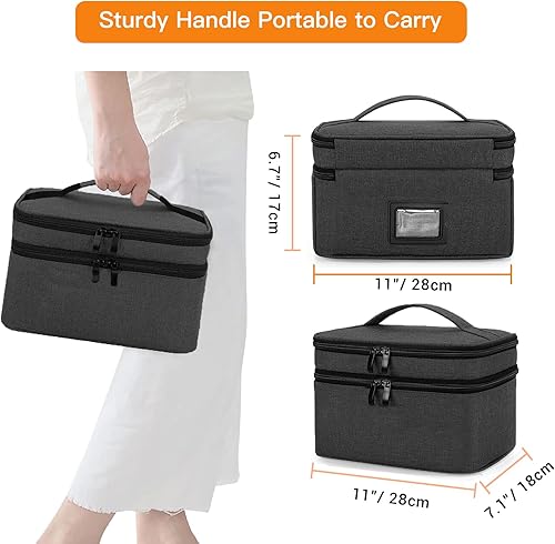 Vista 2 de Bolsa organizadora de almacenamiento de medicamentos vacía, bolsa de medicamentos de viaje, caja organizadora de botellas de píldoras, bolsa