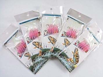 Amazon Co Jp エビワーム サビキ ピンク 5枚 セット 14号 小エビ 夜釣り メバル ソイ カサゴ ハタ クエ 根魚 ロックフィッシュ 船 釣り スポーツ アウトドア