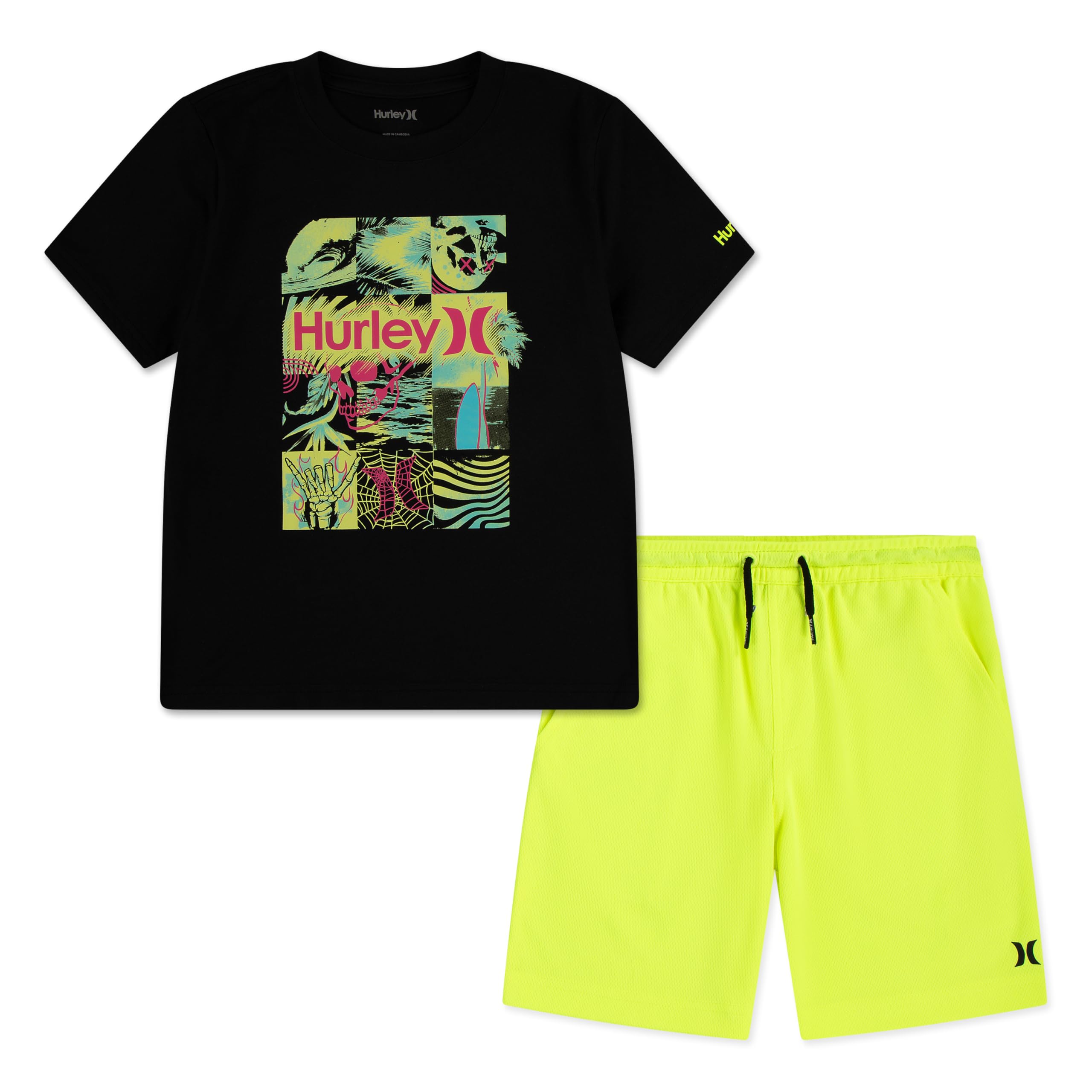 Hurley 88793 - Conjunto 2 Piezas Camiseta Gráfica Pantalón Corto Hombre