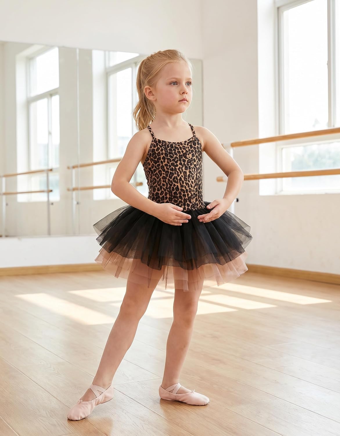 Zaclotre Ballet Leotards for Toddler Girls 4 Layers Cross Back Dance Dress Camisole Tutu Costume