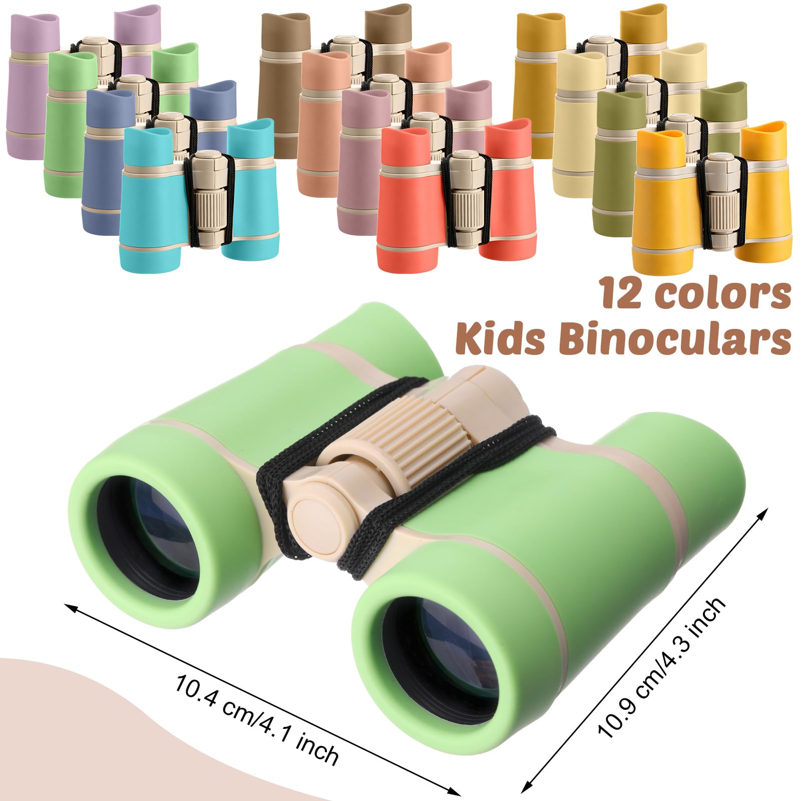 Yunsailing 12 mini binocoli per bambini, antiurto, compatti, per bambini dai 3 ai 12 anni, regali per bambini per attività Vbs, aula birdwatching, campeggio, giochi all'aperto (colorato)
