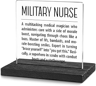 Military Nurse Definition Gifts for Women, Men, Military Nurse Appreciation Thank You Gifts Decorative Signs Plaques WAB20