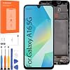 Pantalla OLED para Samsung Galaxy A16 5G, reemplazo de pantalla para Galaxy A16 LCD SM-A166B, SM-A166P, SM-A166E, ensamblaje de pantalla táctil con marco (negro, con función de huella digital) 1