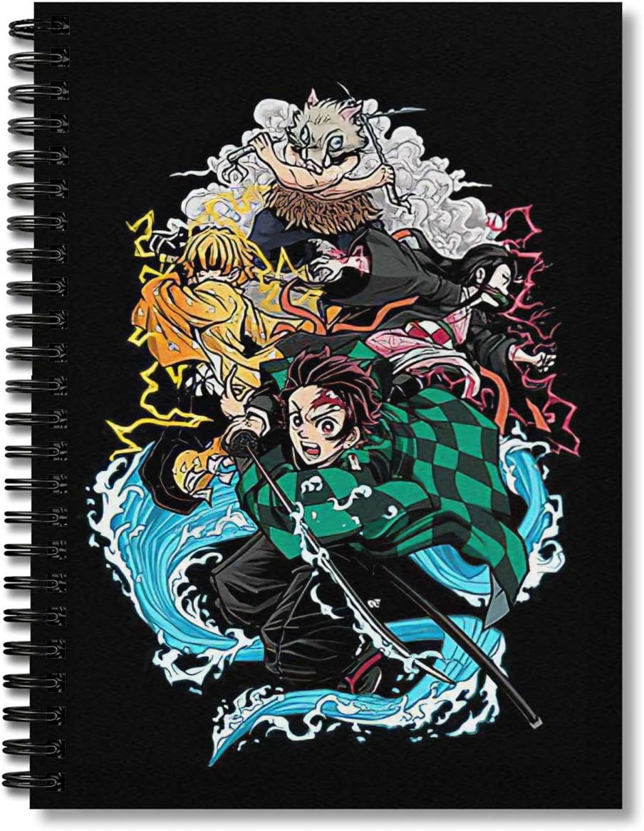 Spiral Notebook Demon Slayer Composition Notebooks Journal With Premium Thick Fishing Log Paper