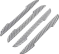 Vista 1 de 4 piezas de protector de borde de puerta universal de fibra de carbono real con textura tejida de sarga de 2 mm, protector antiarañazos para pintar