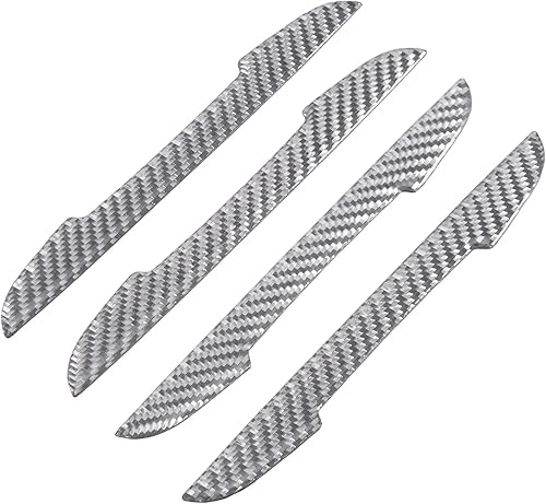 4 piezas de protector de borde de puerta universal de fibra de carbono real con textura tejida de sarga de 2 mm, protector antiarañazos para pintar,