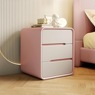 Modern Simple Cream Style 3 Drawer Nightstand Bedside Table Multiple Siz...