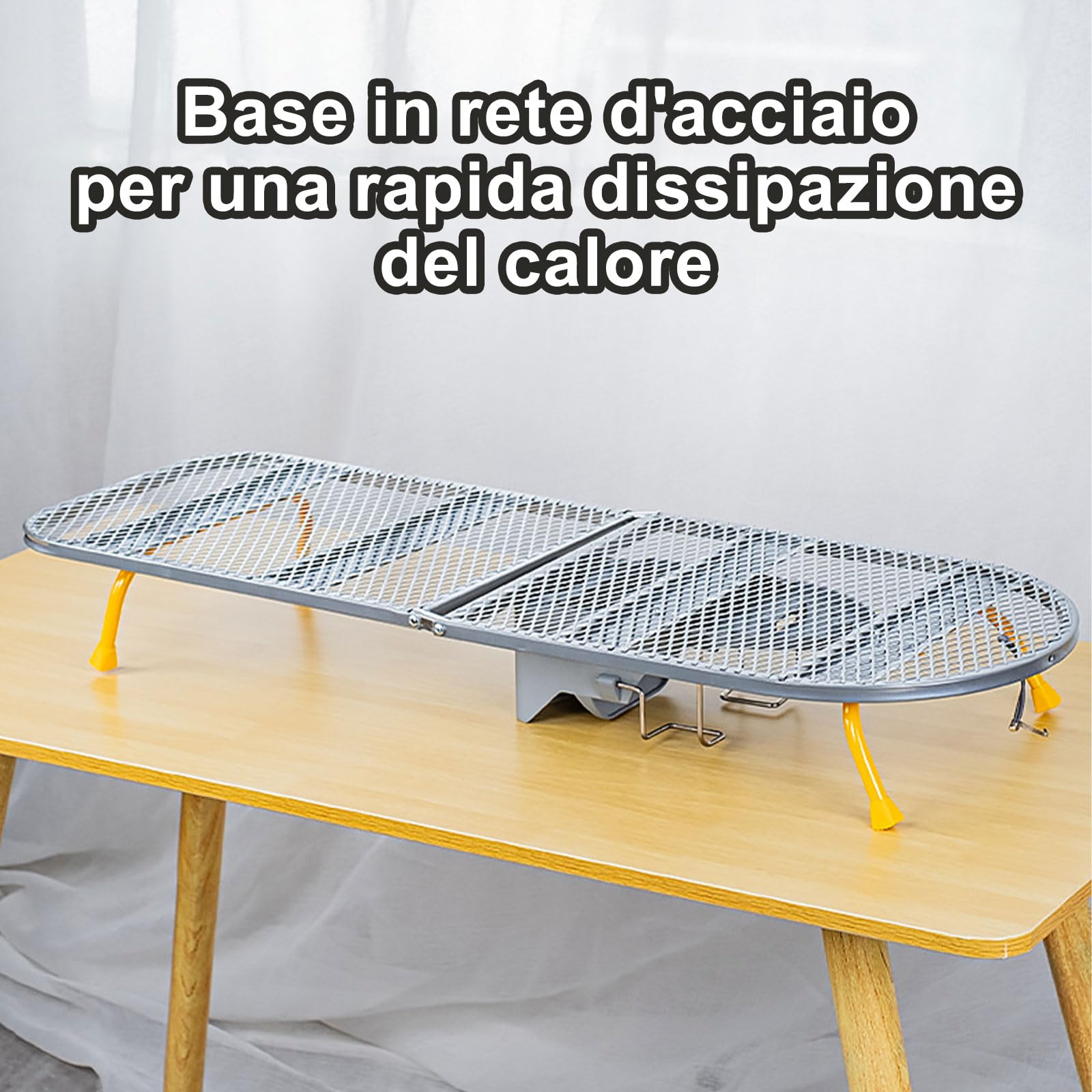 Vassoio pieghevole Groyell da stiro, ripiano in ferro, tavolo portatile, piedini antiscivolo, rivestimento termico, salvaspazio, 89 x 33 cm