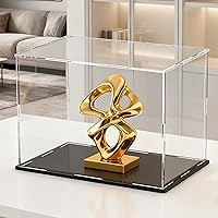 Vista 16 de vitrina acrílica, cajas de acrílico de cubo de 11 x 11 x 11 pulgadas para exhibición, vitrinas transparentes con base negra mate y tapa