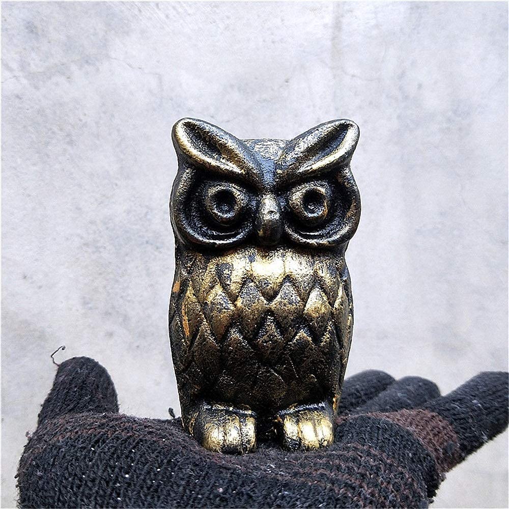 Posąg ogrodowy, Mini Vintage Żeliwo Dekoracja Sowa, Metalowe Kreatywne Ozdoby Ogrodowe Art Żelazna Rzeźba do Krytych Ozdób Ogrodowych Na Zewnątrz Posąg Ogrodowy