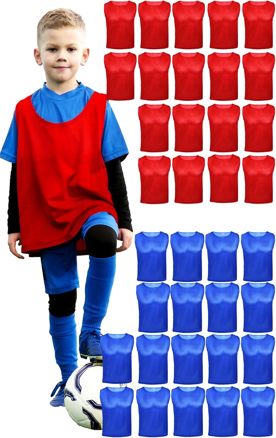 Youth Scrimmage Vests & Soccer Pennies – Breathable Mesh Soccer Pinnies, Pennies for Sports Youth