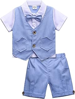 mintgreen Baby,Clothing,Baby Boys 0-24m,Christening Gowns & Clothing mintgreen Two-Piece Baby Boys Gentleman Suit Infant Outfit Sets Short Sleeve with Pants, 0-5 Years