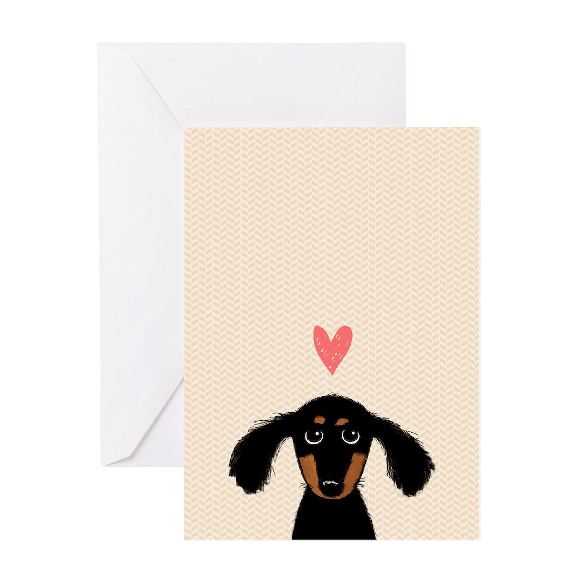 CafePress Dachshund Love Card Greeting Cards Folded Greeting Card Glossy