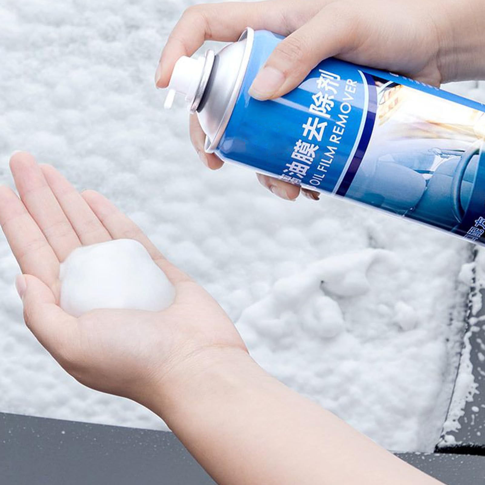 Płyn Do Czyszczenia Szyby Samochodowej | Środek Do Usuwania Foli Olejowej Ze Szkła Z Gąbką I Ręcznikiem,450ml Powłoka Hydrofobowa Pianka Czyszczenia Szyby