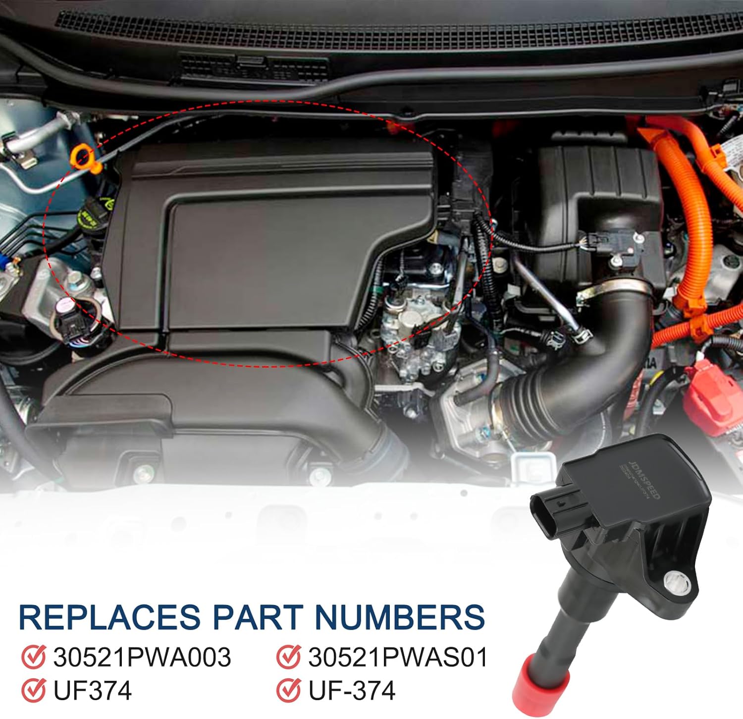 DICMIC Set of 4 Ignition Coil Pack Compatible with 2003-2010 Honda Civic Hybrid L4 1.3L Replace# UF374, 30521PWA003, 30521PWAS01