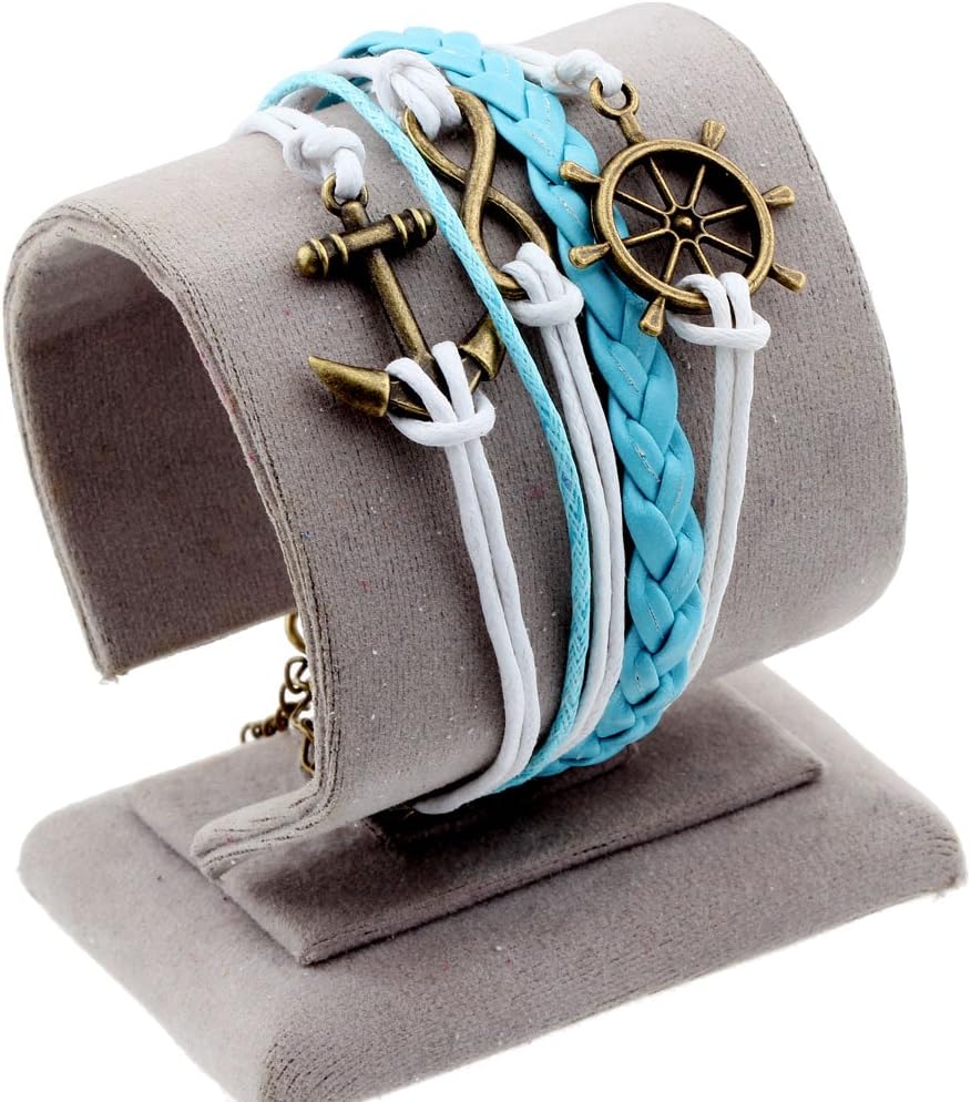 Anchor Rudder Sign "8" Charm Handmade Friendship Bangles
