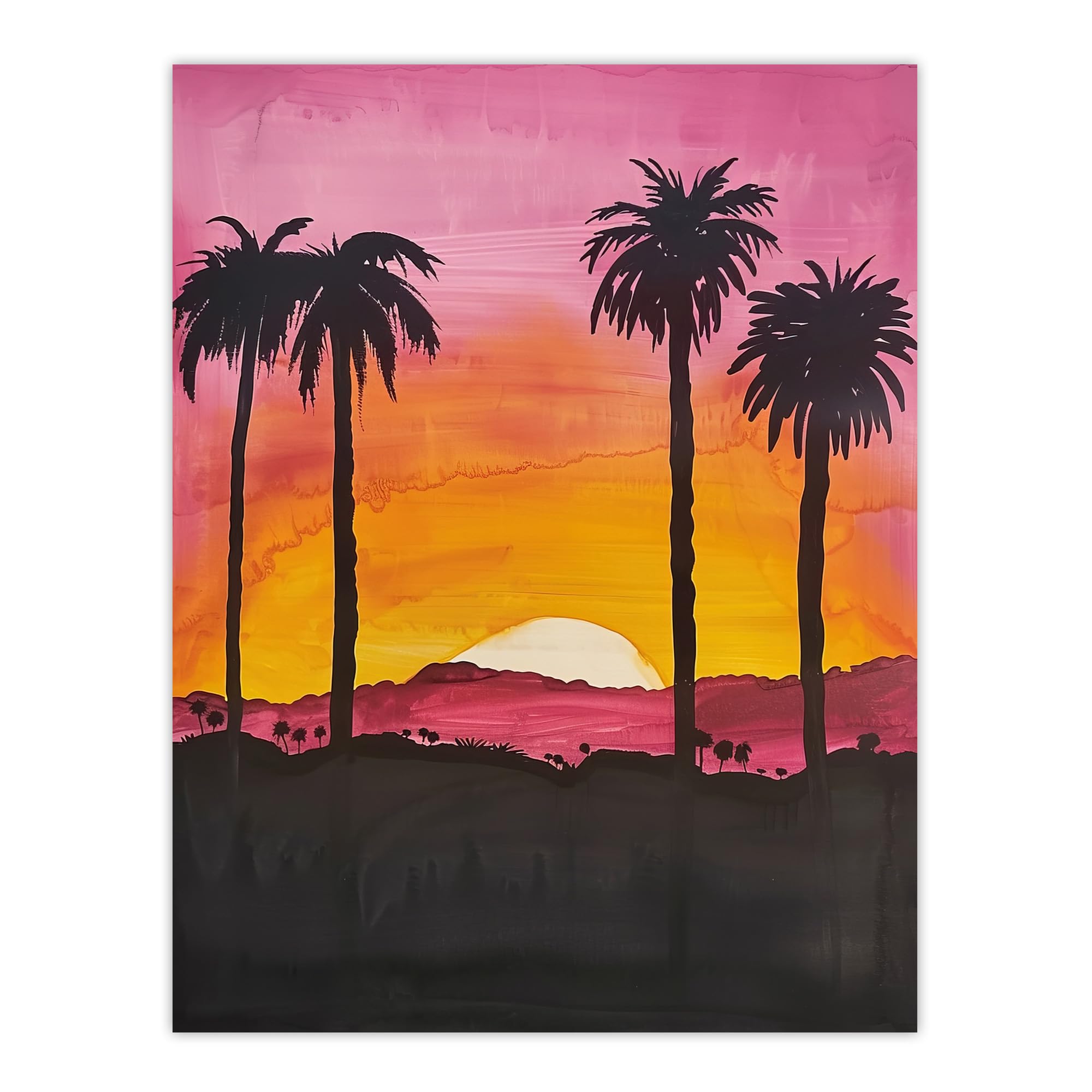 Artery8 Wall Art Print - California Sunset Sky - Orange - W18" x H24"