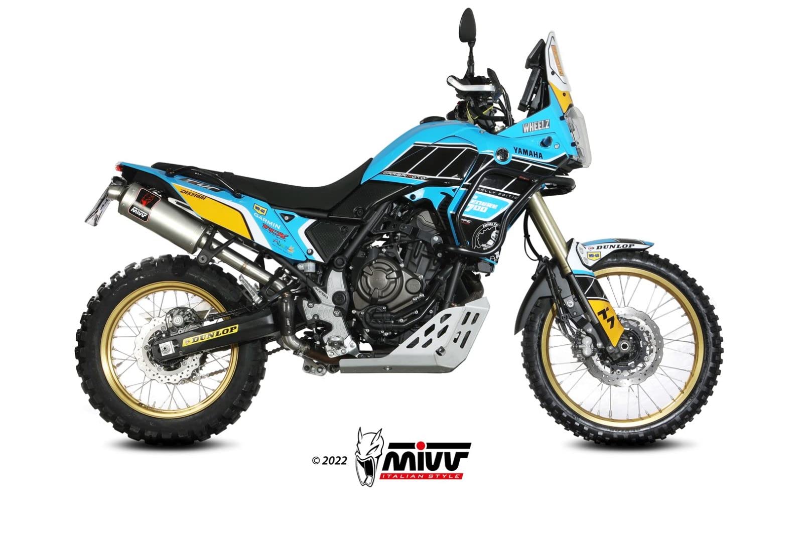 Y.064.ldkx - Escape Moto posicion Standard Sport Slip-on Dakar INOX Compatible con Y.A.M.A.H.A. tenere 700 2019-2022