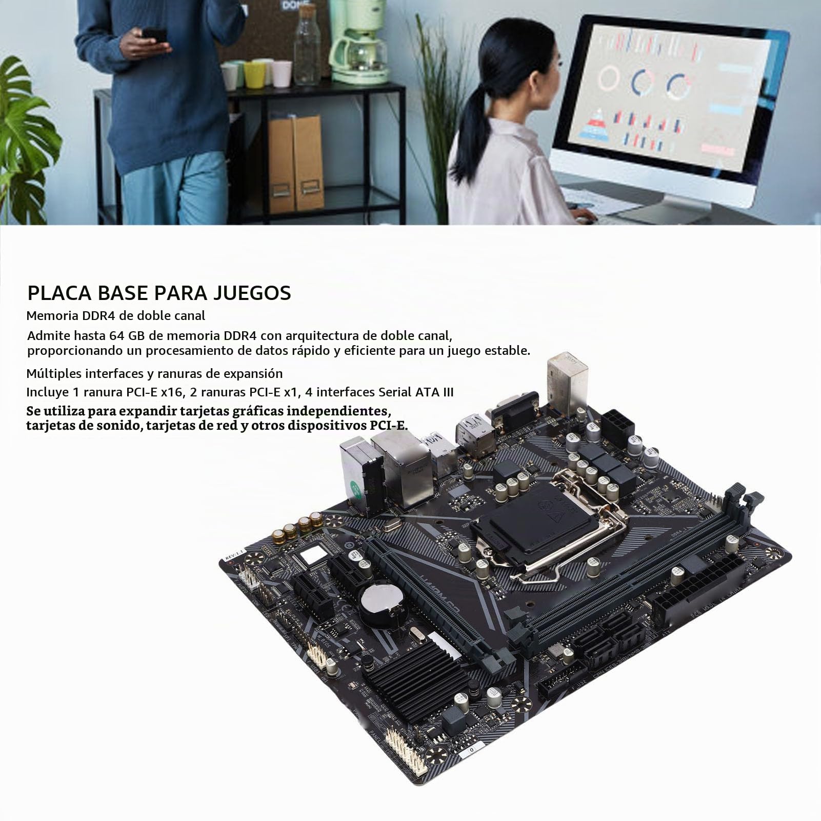 Placa Base H410M-S2, LGA 1200 10.ª Generación Core I9 I7 I5 I3, Memoria DDR4 de 2 Canales, PCIE3.0X16, 4 Serial ATA, Ranura M.2, VGA, Placa Base M ATX