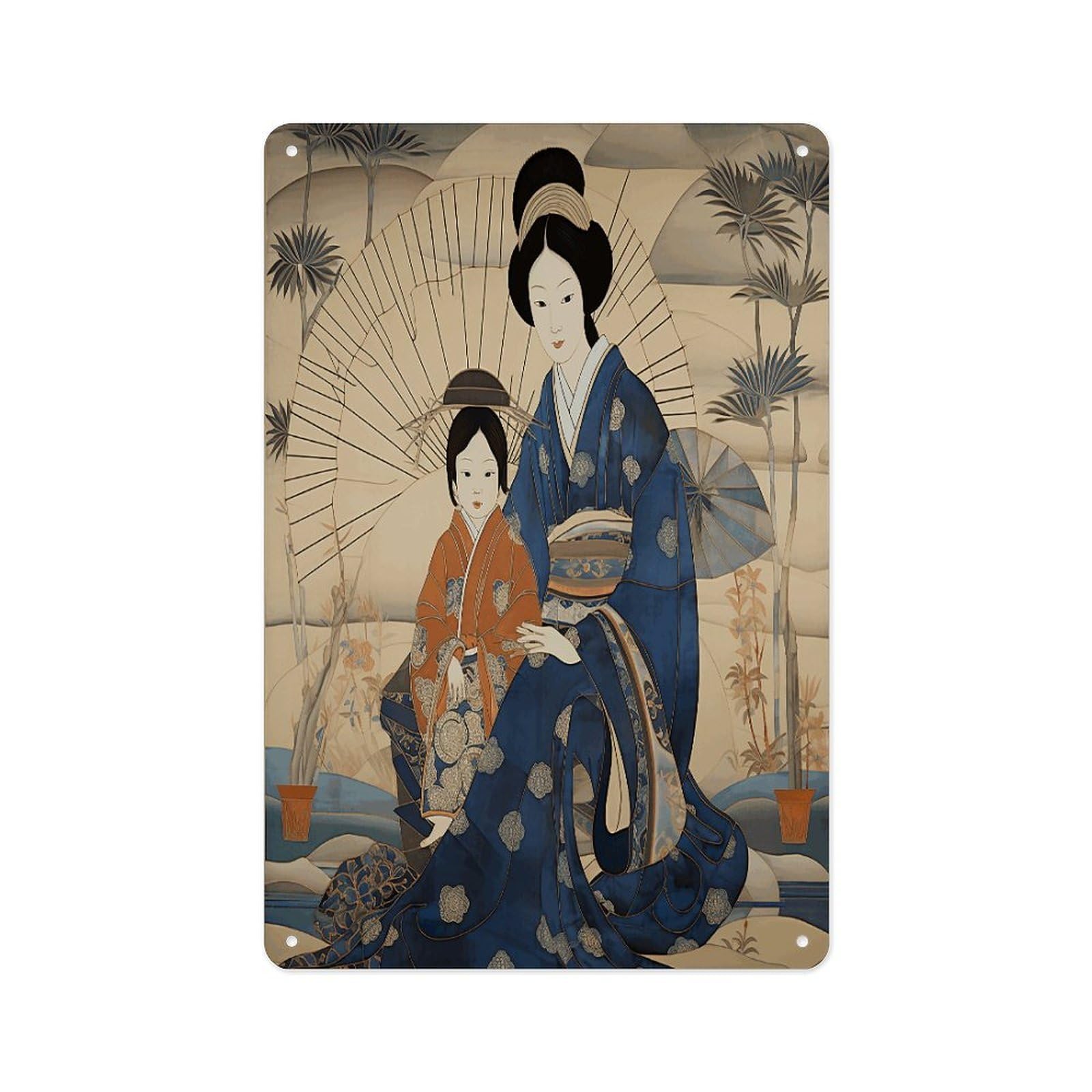 Fekiloot Style Japanese Art Wall Decor Metal Signs Tin Signs Poster