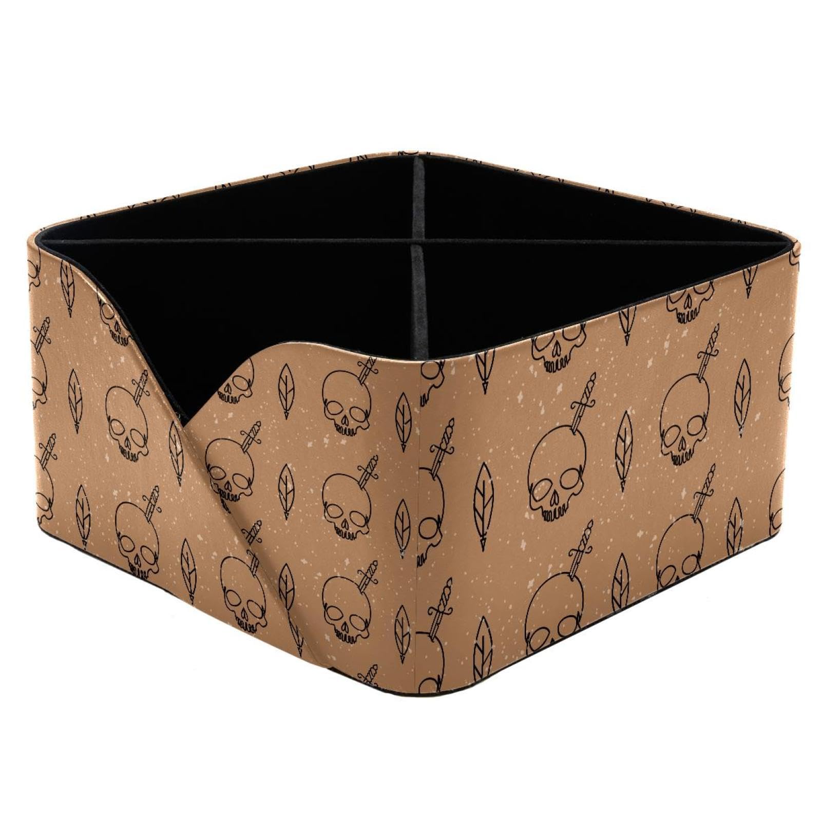 KengjuTesu Horror Skull Sword Desktop Organizer Pen Holder, Rectangular Pencil Cup for Office, Study and Makeup Stations