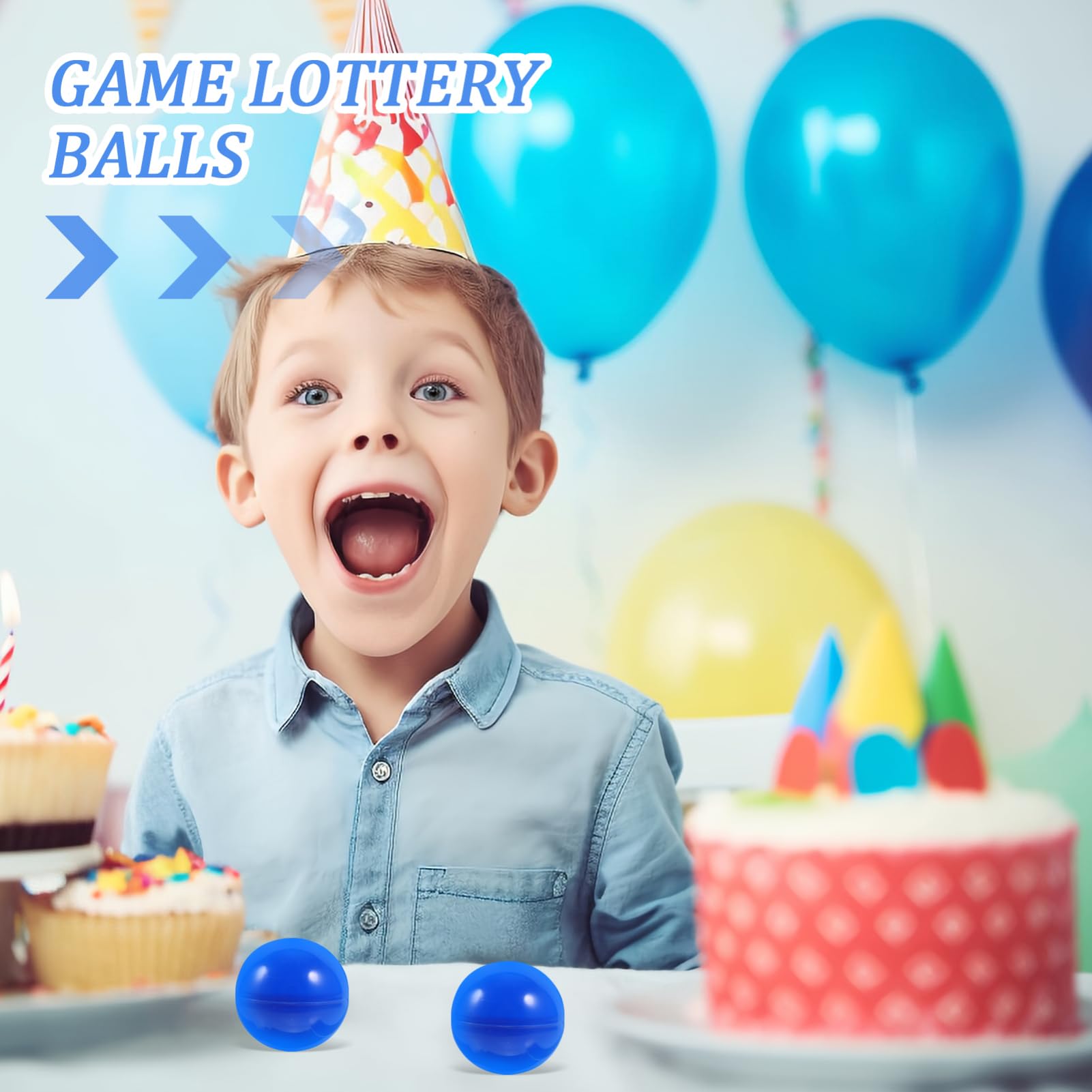 Abaodam 50 Palline per Estrazione di Colore Azzurro in Pp per Giochi ed Eventi, Resistenti e Facili da Trovare, Perfette per Lotteria e Attività di Gruppo