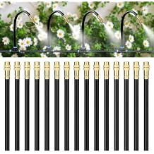 Brass Misting Nozzles for 1/4 Inch Drip Irrigation Tubing, 360 Adjustable Rotating Sprayers for Garden, Greenhouse & Outdoor Cooling, 15 Pack