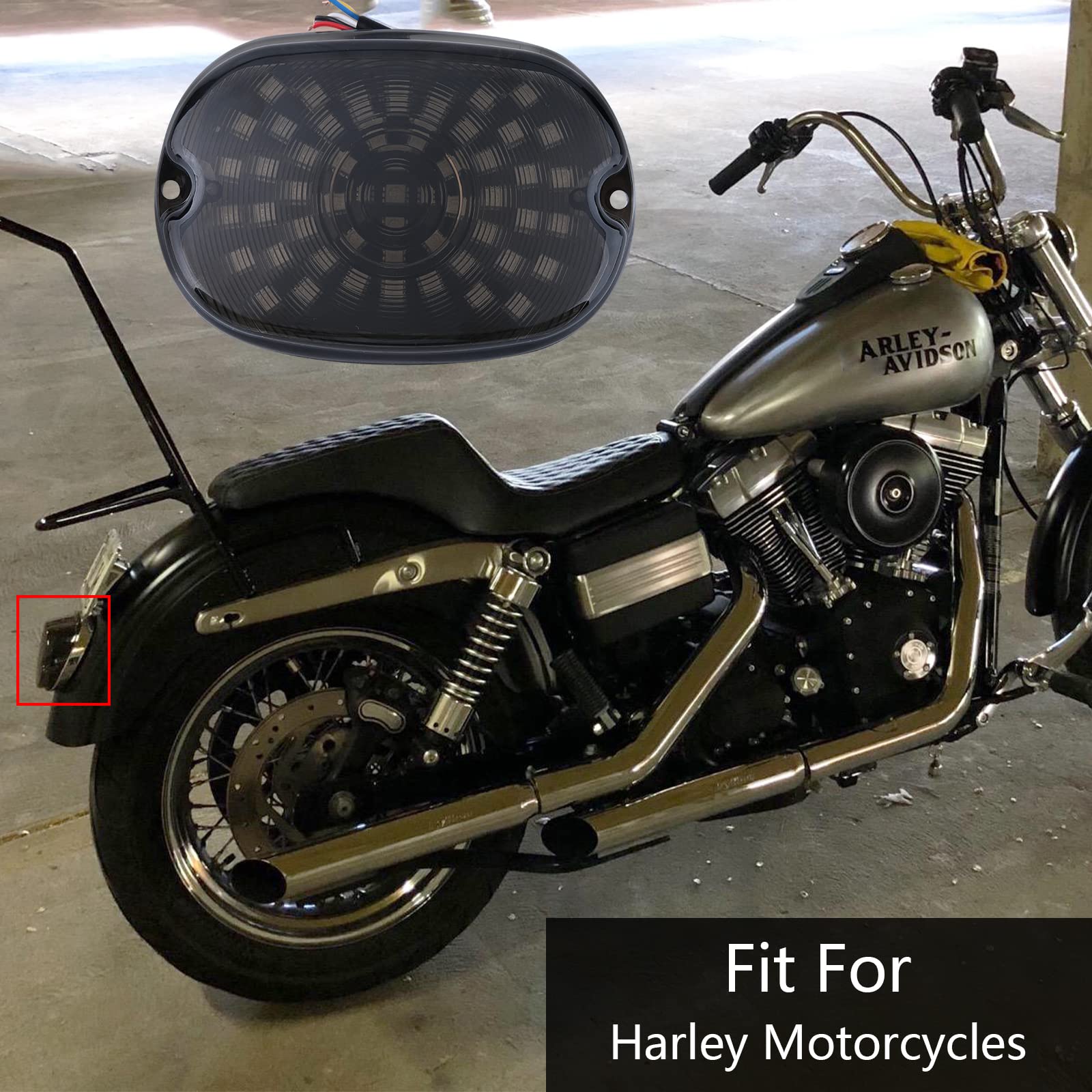 JMTBNO Fanale Posteriore Led per Moto Freno Lampada Frecce Indicatori di Direzione Luce Stop Luce Targa Integrate Compatibile con Dyna Sportster 883 1200 Road King Electra Glide Softail