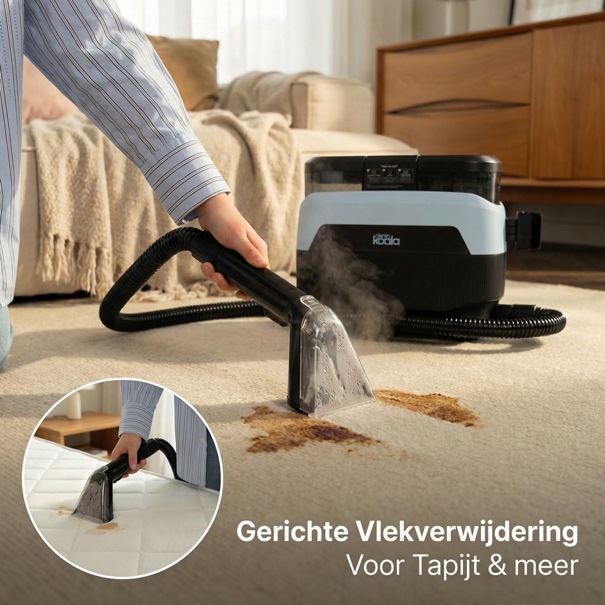 Nettoyeur de tapis et nettoyeur vapeur – Pour plus d'une centaine de tissus différents – Détachant – Comprend trois tablettes de nettoyage – Pour tapis, matelas, meubles et plus encore